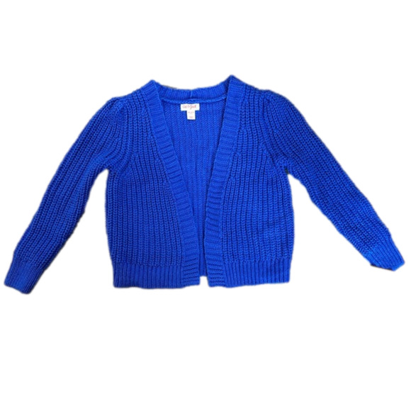 New‎ Girl's Blue Cable Knit Cardigan Sweater size  XS (4/5) - Picture 1 of 6
